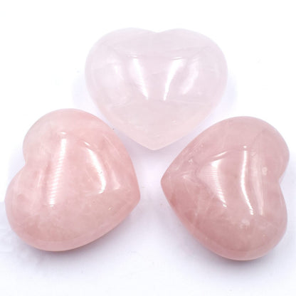 Rose Quartz Heart Carving [Medium - 3pcs]