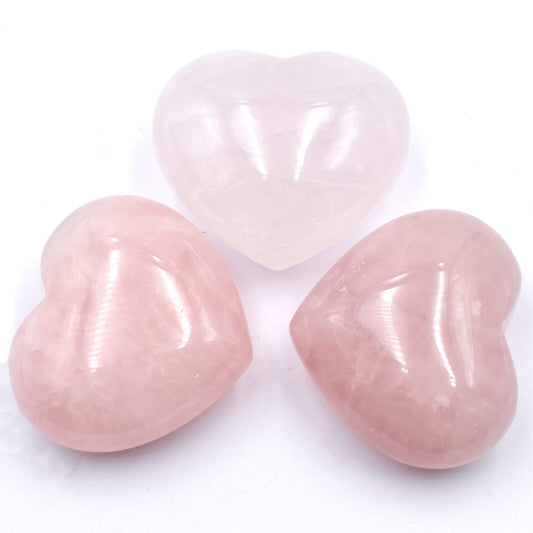 Rose Quartz Heart Carving [Medium - 3pcs]