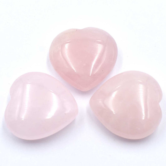Rose Quartz Heart Carving [Small - 3pcs]