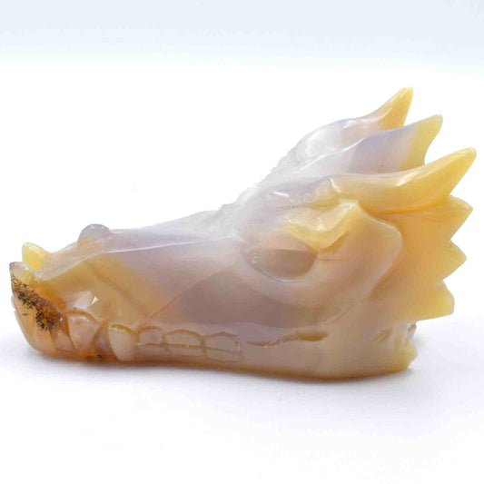 Agate Geode Dragon Head Carving