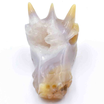 Agate Geode Dragon Head Carving