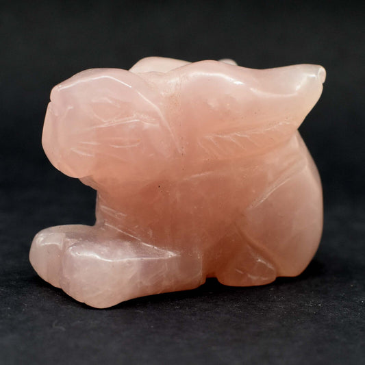 Rose Quartz Rabbit Carving [Type 2]