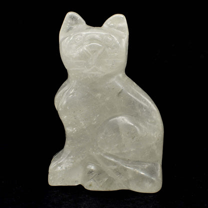Clear Quartz Cat Carving [Type 2]