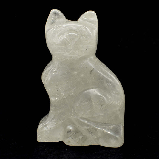 Clear Quartz Cat Carving [Type 2]