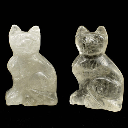 Clear Quartz Cat Carving [Type 2]