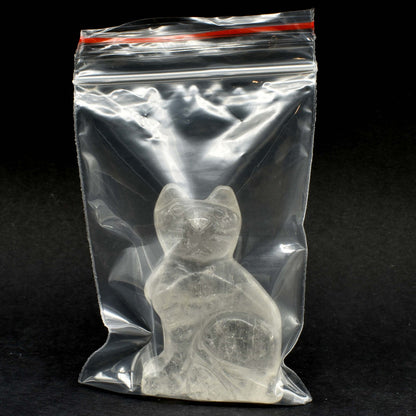 Clear Quartz Cat Carving [Type 2]