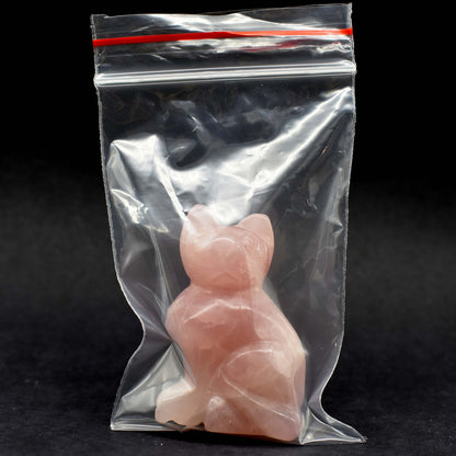 Rose Quartz Cat Carving [Type 1]