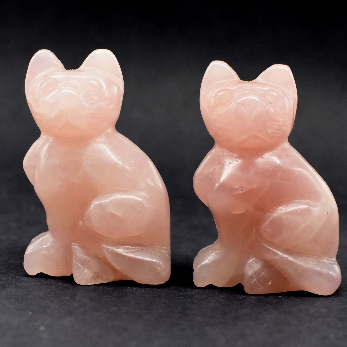 Rose Quartz Cat Carving [Type 2]