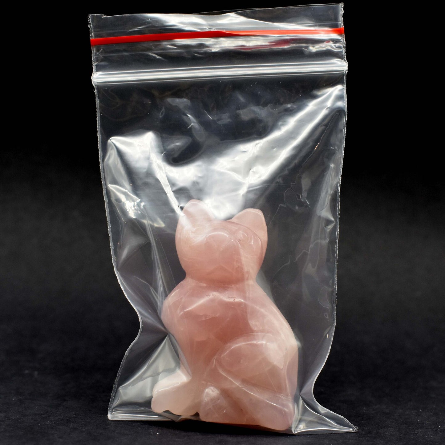 Rose Quartz Cat Carving [Type 2]