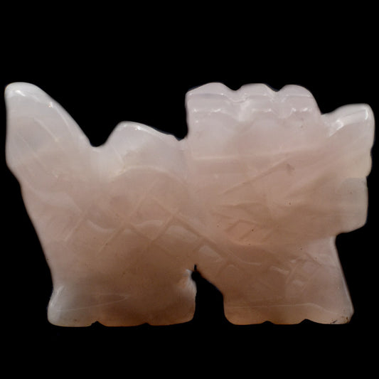 Rose Quartz Dragon Carving