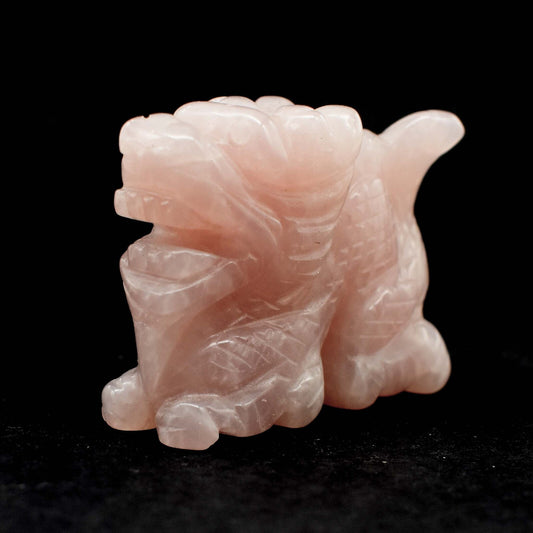 Rose Quartz Dragon Carving