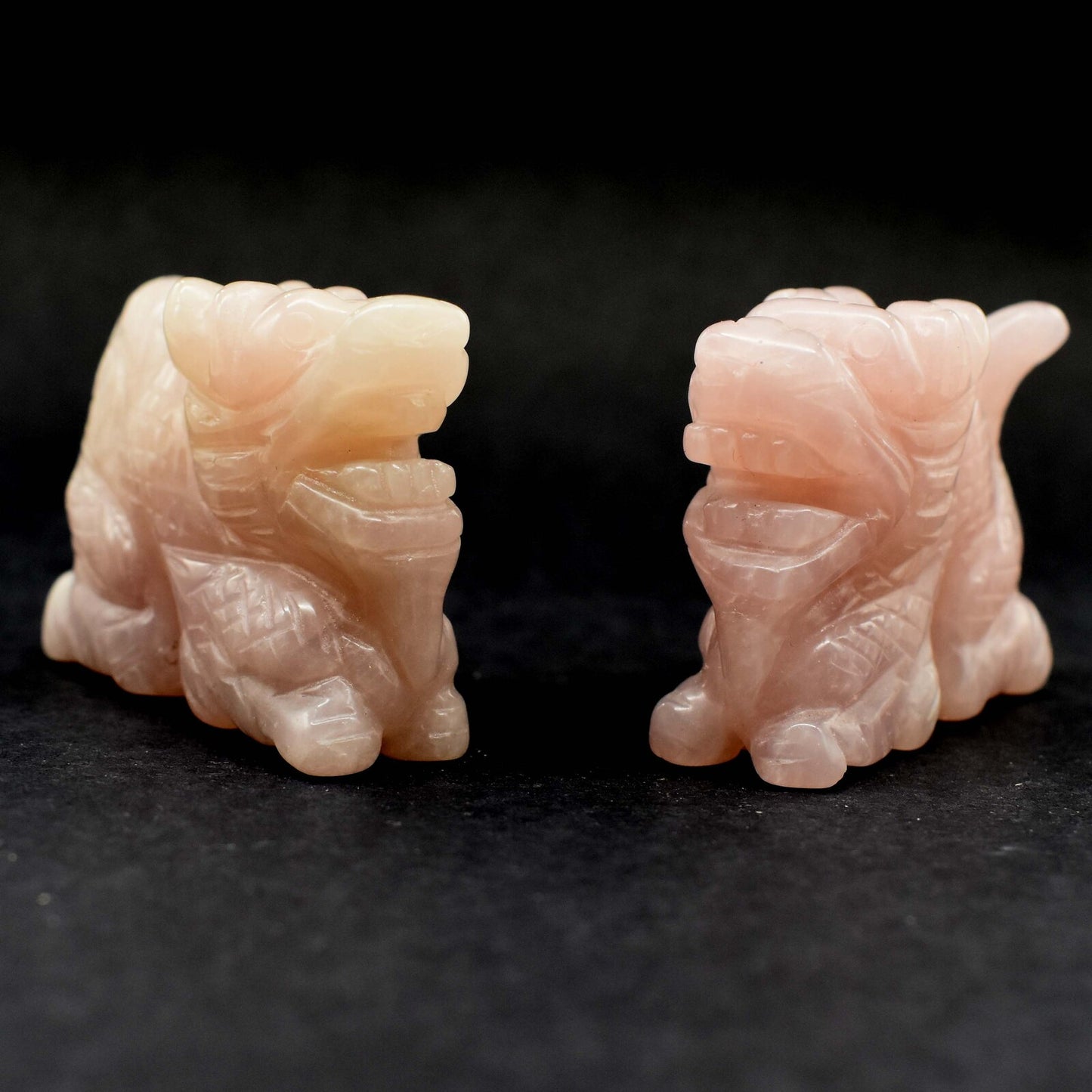 Rose Quartz Dragon Carving