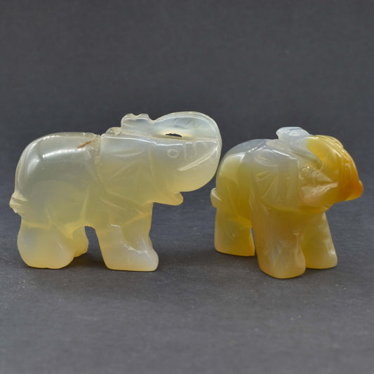 Agate Elephant Carving