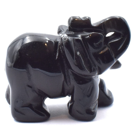Black Obsidian Elephant Carving
