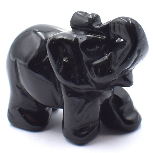 Black Obsidian Elephant Carving