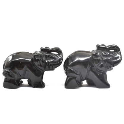 Black Obsidian Elephant Carving