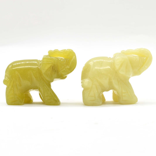 Green Jade Elephant Carving