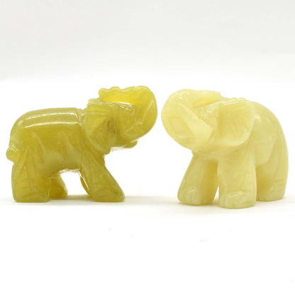Green Jade Elephant Carving