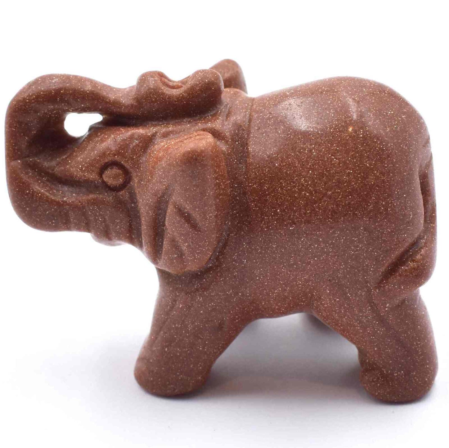 Gold Goldstone Elephant Carving