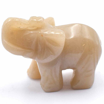 Peach Aventurine Elephant Carving