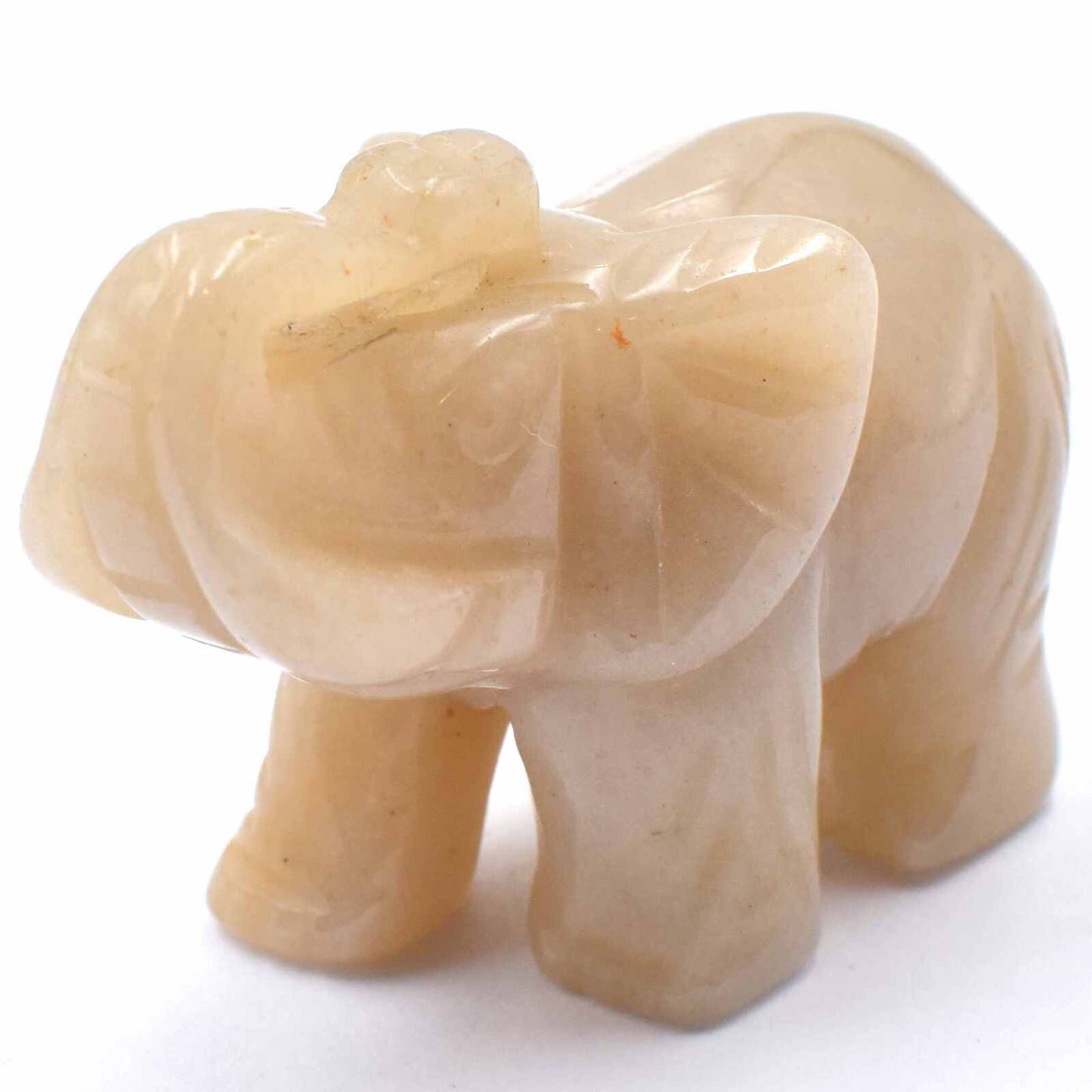 Peach Aventurine Elephant Carving
