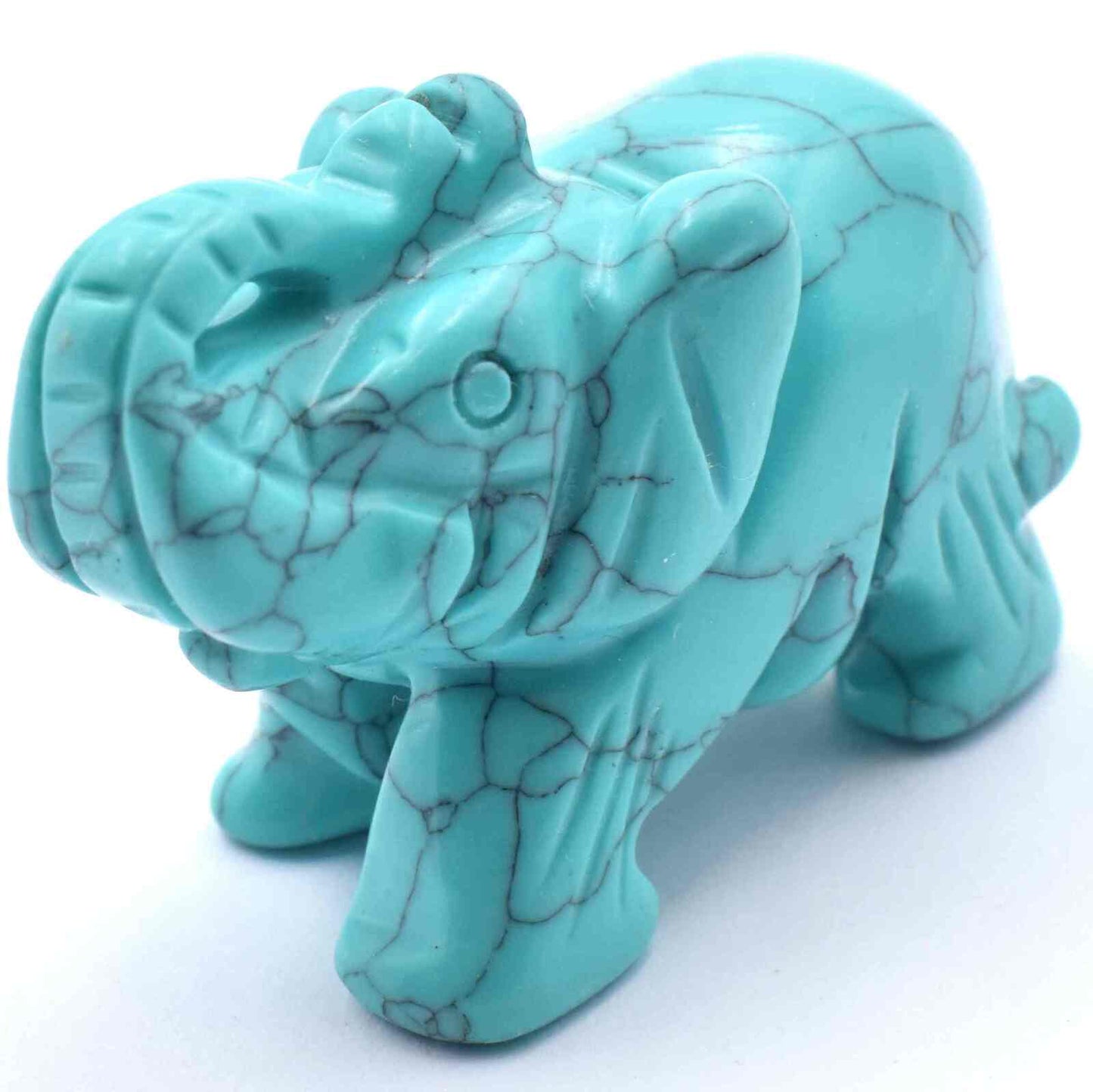 Turquoise Howlite Elephant Carving