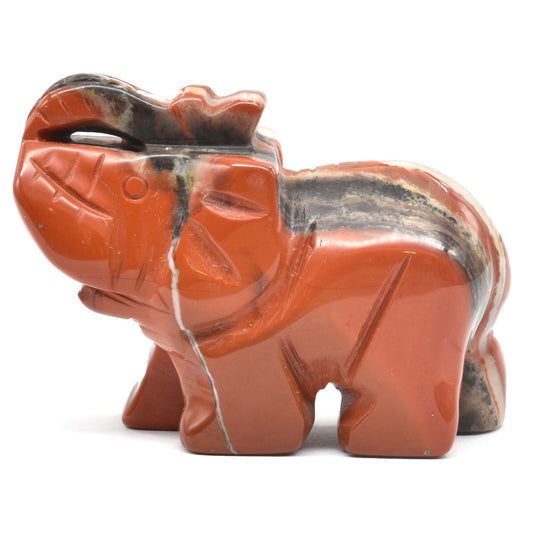 Breciated Jasper Elephant Carving