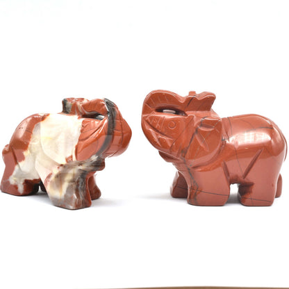 Breciated Jasper Elephant Carving