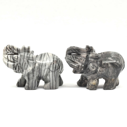 Net Jasper Elephant Carving