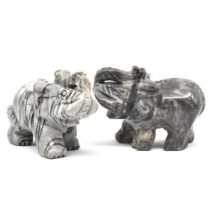 Net Jasper Elephant Carving