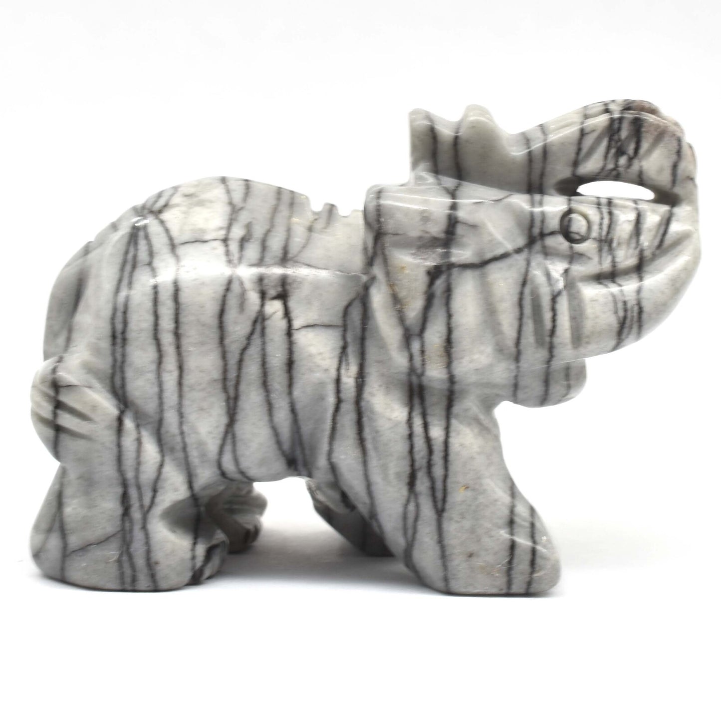 Net Jasper Elephant Carving