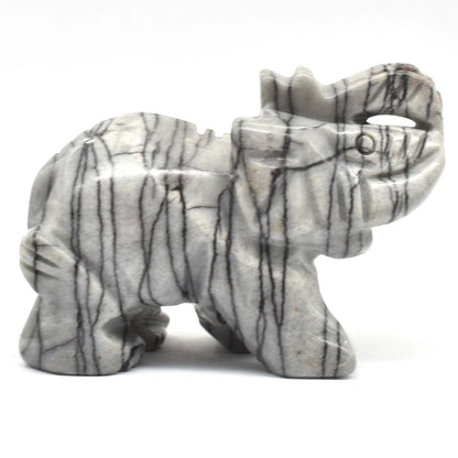 Net Jasper Elephant Carving