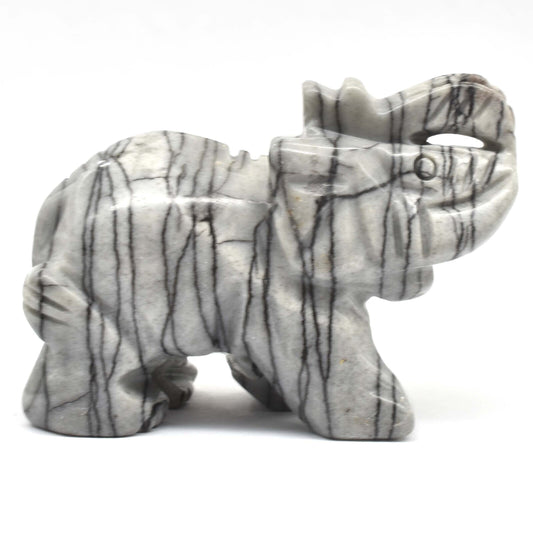 Net Jasper Elephant Carving