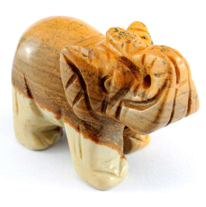 Picture Jasper Elephant Carving
