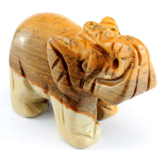 Picture Jasper Elephant Carving