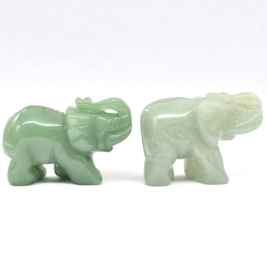 Green Aventurine Elephant Carving
