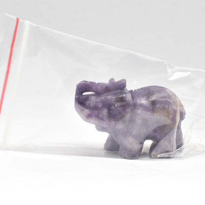 Purple Lepidolite Elephant Carving