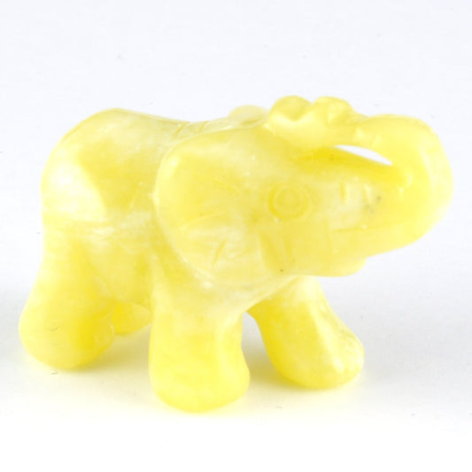 Lemon Jade Elephant Carving