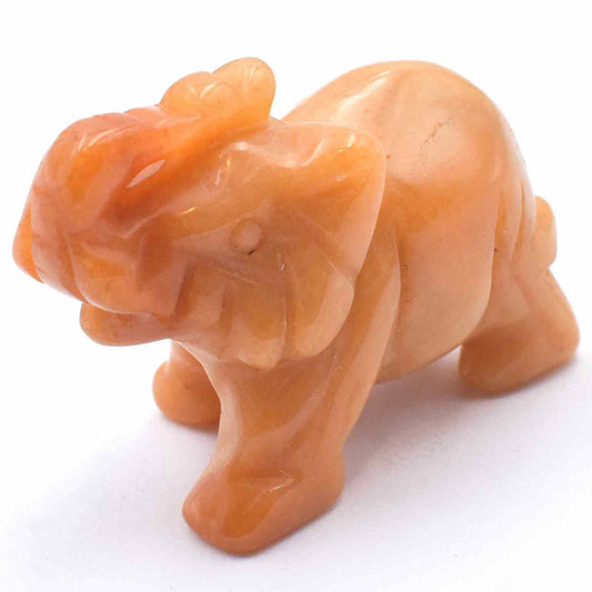 Orange Aventurine Elephant Carving