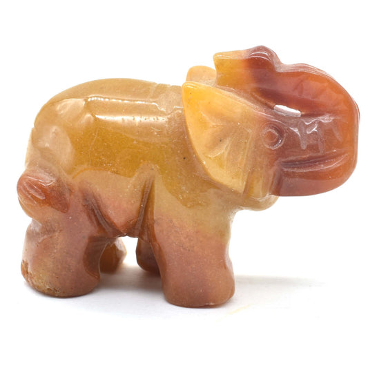 Orange Aventurine Elephant Carving