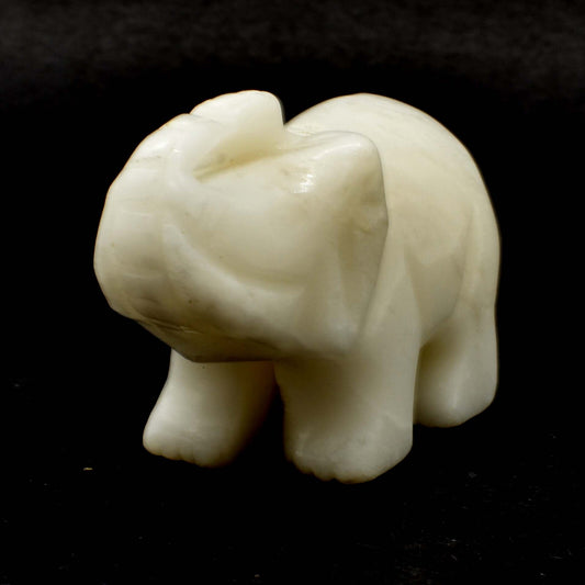 White Onyx Elephant Carving