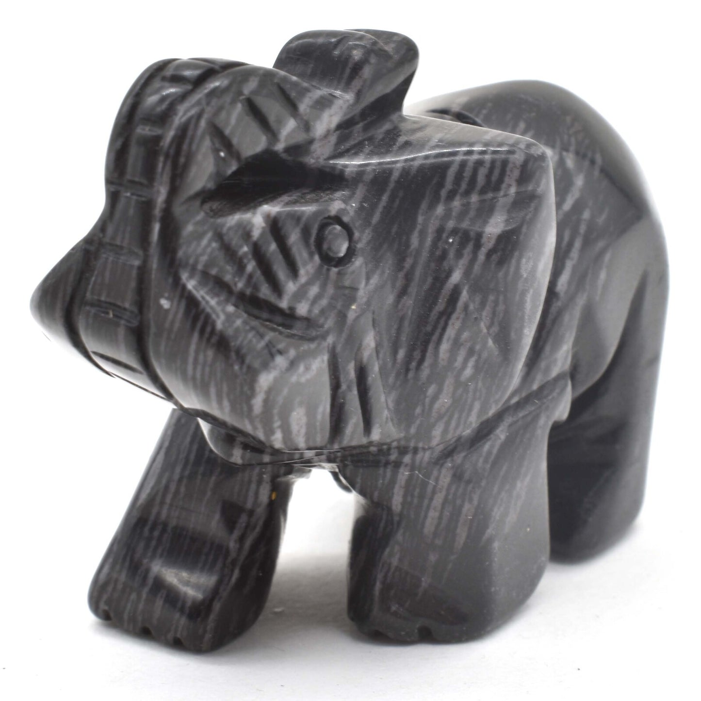 Black Onyx Elephant Carving