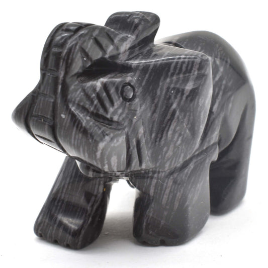 Black Onyx Elephant Carving