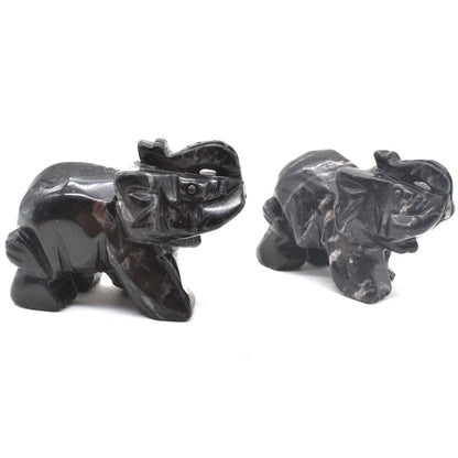 Black Onyx Elephant Carving