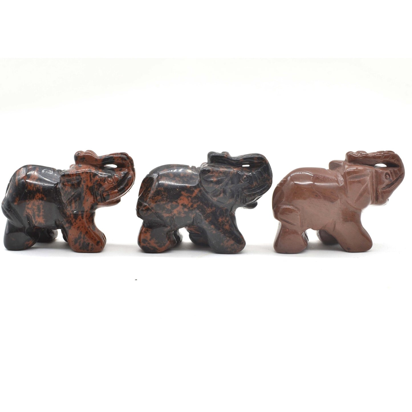 Mahogany Obsidian Elephant Carving