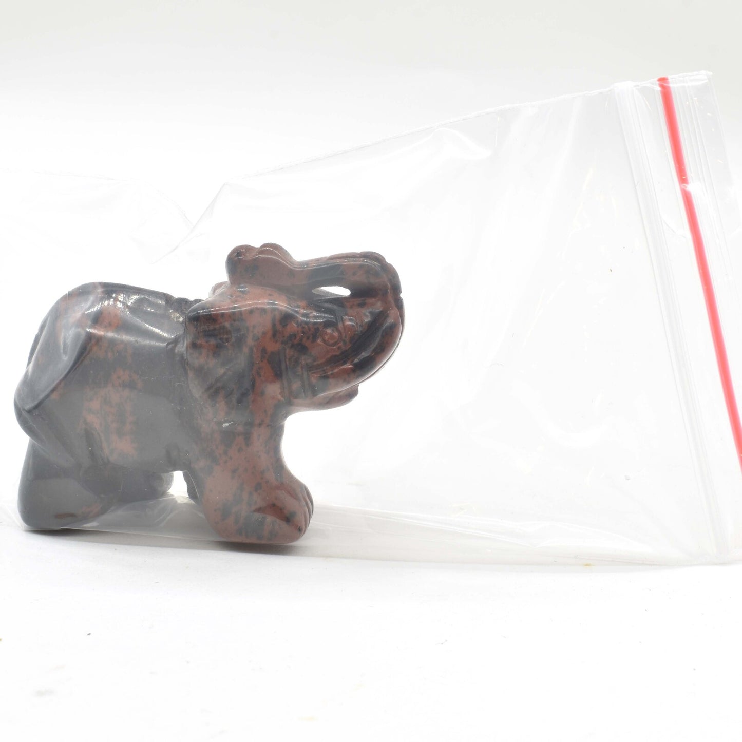 Mahogany Obsidian Elephant Carving