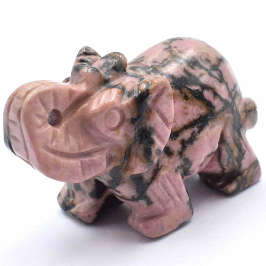 Rhodonite Elephant Carving