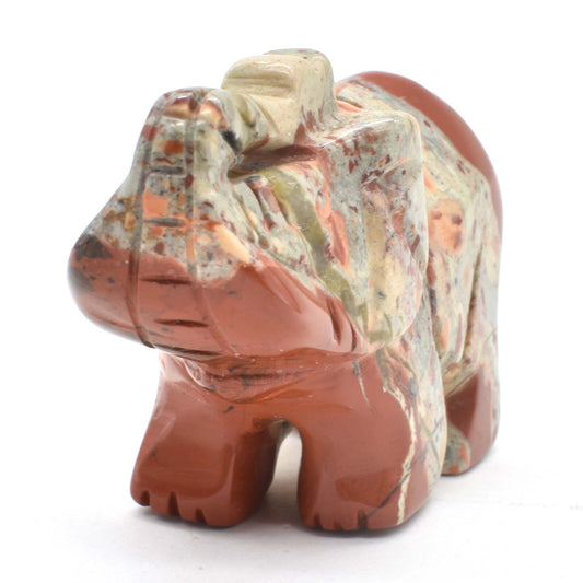 Rainbow Jasper Elephant Carving