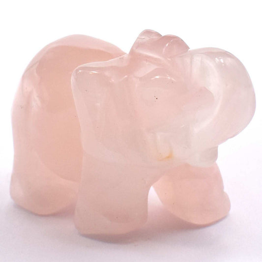 Rose Quartz Elephant Carving