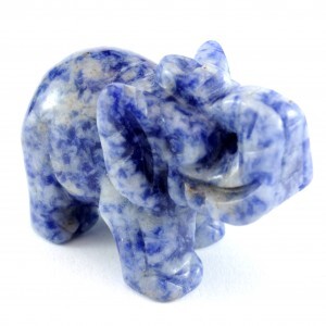 Sodalite Elephant Carving